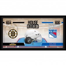 Boston Bruins vs. New York Rangers Framed 10 x 20 House Divided Hockey Collage