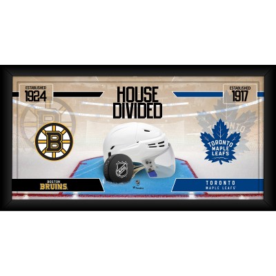 Boston Bruins vs. Toronto Maple Leafs Framed 10 x 20 House Divided Hockey Collage