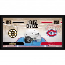 Boston Bruins vs. Montreal Canadiens Framed 10 x 20 House Divided Hockey Collage