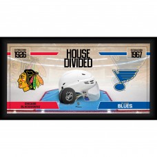 Chicago Blackhawks vs. St. Louis Blues Framed 10 x 20 House Divided Hockey Collage