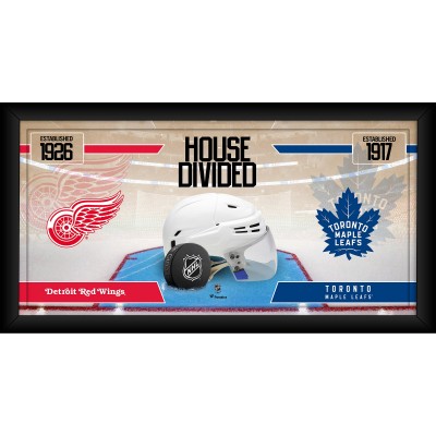 Detroit Red Wings vs. Toronto Maple Leafs Framed 10 x 20 House Divided Hockey Collage