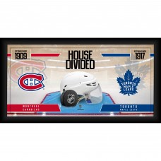 Montreal Canadiens vs. Toronto Maple Leafs Framed 10 x 20 House Divided Hockey Collage