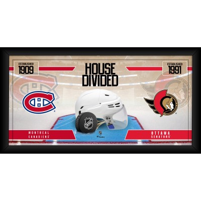 Montreal Canadiens vs. Ottawa Senators Framed 10 x 20 House Divided Hockey Collage