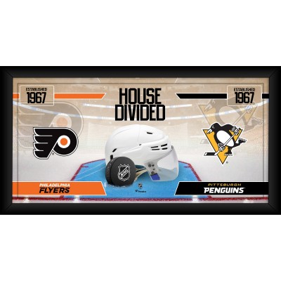 Philadelphia Flyers vs. Pittsburgh Penguins Framed 10 x 20 House Divided Hockey Collage