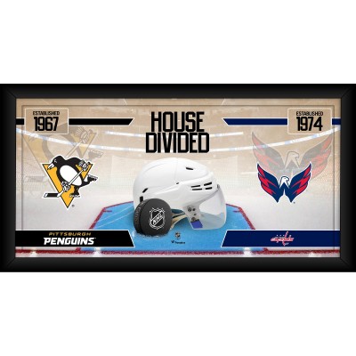 Pittsburgh Penguins vs. Washington Capitals Framed 10 x 20 House Divided Hockey Collage