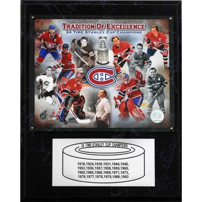 Montreal Canadiens 24-Time Stanley Cup Champions 12 x 15 Plaque