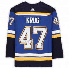 Autographed St. Louis Blues Torey Krug Fanatics Authentic Blue Adidas Authentic Jersey