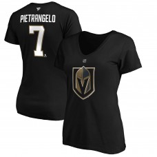 Alex Pietrangelo Vegas Golden Knights Womens Authentic Stack Name & Number V-Neck T-Shirt - Black