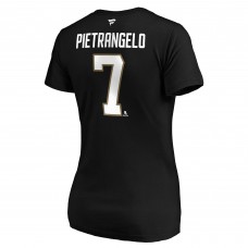 Alex Pietrangelo Vegas Golden Knights Womens Authentic Stack Name & Number V-Neck T-Shirt - Black