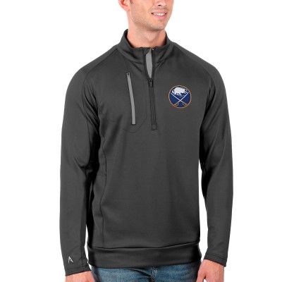 Buffalo Sabres Antigua Generation Quarter-Zip Pullover Jacket - Charcoal/Silver - оригинальная атрибутика Баффало Сейбрз