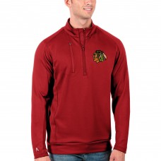 Chicago Blackhawks Antigua Generation Quarter-Zip Pullover Jacket - Red