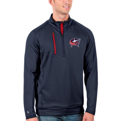 Columbus Blue Jackets Antigua Generation Quarter-Zip Pullover Jacket - Navy/Red - оригинальная атрибутика Коламбус Блю Джекетс
