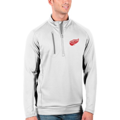 Detroit Red Wings Antigua Generation Quarter-Zip Pullover Jacket - White/Silver - оригинальная атрибутика Детройт Ред Уингз