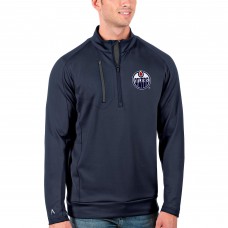 Edmonton Oilers Antigua Generation Quarter-Zip Pullover Jacket - Navy/Charcoal