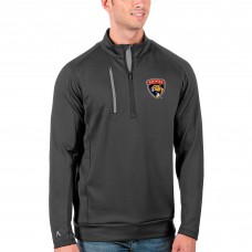 Florida Panthers Antigua Generation Quarter-Zip Pullover Jacket - Charcoal/Silver