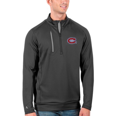 Montreal Canadiens Antigua Generation Quarter-Zip Pullover Jacket - Charcoal/Silver - оригинальная атрибутика Монреаль Канадиенс
