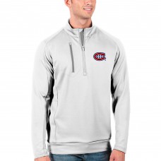 Montreal Canadiens Antigua Generation Quarter-Zip Pullover Jacket - White/Silver