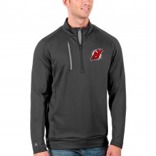 New Jersey Devils Antigua Generation Quarter-Zip Pullover Jacket - Charcoal/Silver