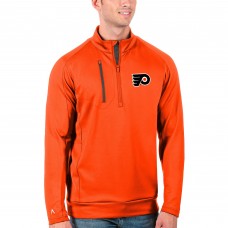 Philadelphia Flyers Antigua Generation Quarter-Zip Pullover Jacket - Orange/Charcoal