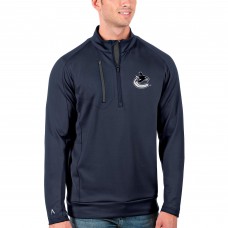 Vancouver Canucks Antigua Generation Quarter-Zip Pullover Jacket - Navy/Charcoal