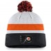 Philadelphia Flyers Authentic Pro Draft Cuffed Knit Hat with Pom - White/Black