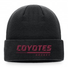 Arizona Coyotes Authentic Pro Locker Room Cuffed Knit Hat - Black