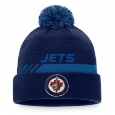 Шапка с помпоном Winnipeg Jets Authentic Pro Team Locker Room Cuffed - Navy