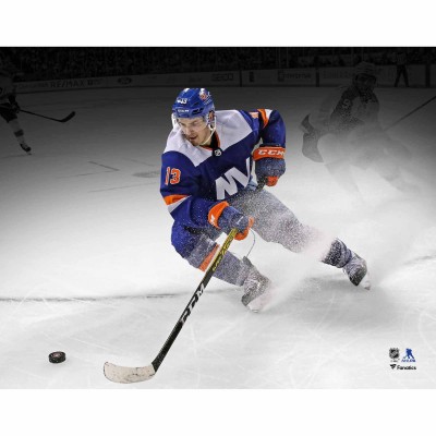 Unsigned New York Islanders Mathew Barzal Fanatics Authentic Blue Alternate Jersey Skating Spotlight Photograph