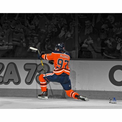 Unsigned Edmonton Oilers Connor McDavid Fanatics Authentic Goal Celebration Spotlight Photograph