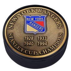 Шайба New York Rangers 4-Time Stanley Cup Champions Medallion Collection