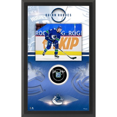 Рамка с фотографией и шайбой Quinn Hughes Vancouver Canucks Fanatics Authentic Framed Autographed