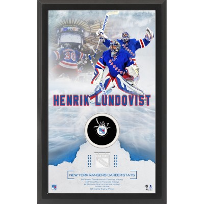 Шайба Рамка с фотографией и шайбой Henrik Lundqvist New York Rangers Fanatics Authentic Framed Autographed Rangers Career Statistic