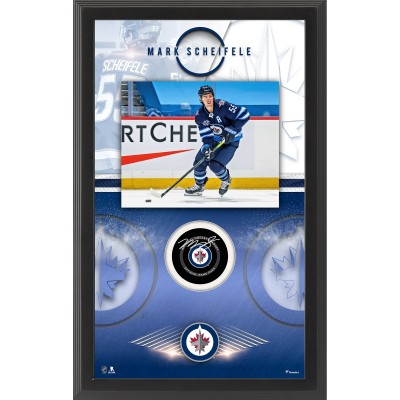 Autographed Winnipeg Jets Mark Scheifele Fanatics Authentic Framed Hockey Puck Shadowbox with Official Game Puck