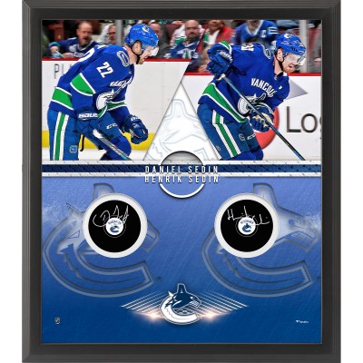 Рамка с фотографией и шайбой Daniel Sedin & Henrik Sedin Vancouver Canucks Fanatics Authentic Framed Autographeds