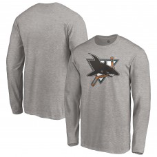 Футболка с длинным рукавом San Jose Sharks Special Edition Primary Logo - Heather Gray