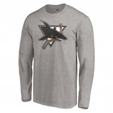 Футболка с длинным рукавом San Jose Sharks Special Edition Primary Logo - Heather Gray