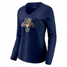 Футболка с длинным рукавом Женская Florida Panthers Navy Special Edition Primary Logo V-Neck Футболка с длинным рукавом Женская Florida Panthers Navy Special Edition Primary Logo V-Neck
