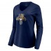 Футболка с длинным рукавом Женская Florida Panthers Navy Special Edition Primary Logo V-Neck