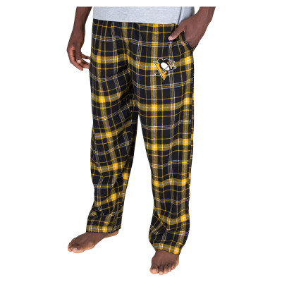Штаны Pittsburgh Penguins Concepts Sport Black/Gold Ultimate Plaid Flannel