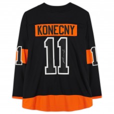 Джерси Autographed Philadelphia Flyers Travis Konecny Fanatics Authentic Black Alternate Fanatics Breakaway