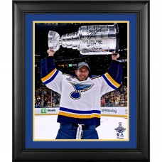 Autographed St. Louis Blues Jordan Binnington Fanatics Authentic Framed 16 x 20 Raising Cup Photograph with 2019 SC Champs Inscription