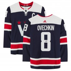 Игровая джерси Autographed Washington Capitals Alex Ovechkin Fanatics Authentic Navy Alternate Adidas Authentic