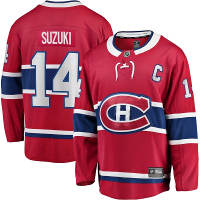 Игровая джерси Nick Suzuki Montreal Canadiens Home Premier Breakaway - Red - оригинальные хоккейные джерси Монреаль Канадиенс
