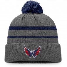 Washington Capitals Cuffed Knit Hat with Pom - Charcoal/Navy