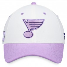 Бейсболка St. Louis Blues 2022 Hockey Fights Cancer Authentic Pro - White/Purple