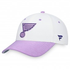 Бейсболка St. Louis Blues 2022 Hockey Fights Cancer Authentic Pro - White/Purple