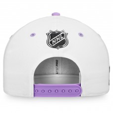 Toronto Maple Leafs 2022 Hockey Fights Cancer Authentic Pro Snapback Hat - White/Purple