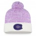 Montreal Canadiens 2022 Hockey Fights Cancer Authentic Pro Cuffed Knit Hat with Pom - White/Purple