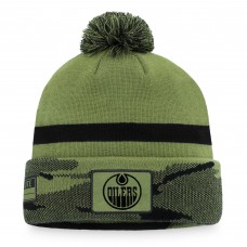Edmonton Oilers Military Appreciation Cuffed Knit Hat with Pom - Camo