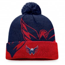 Washington Capitals Block Party Cuffed Knit Hat with Pom - Navy/Red